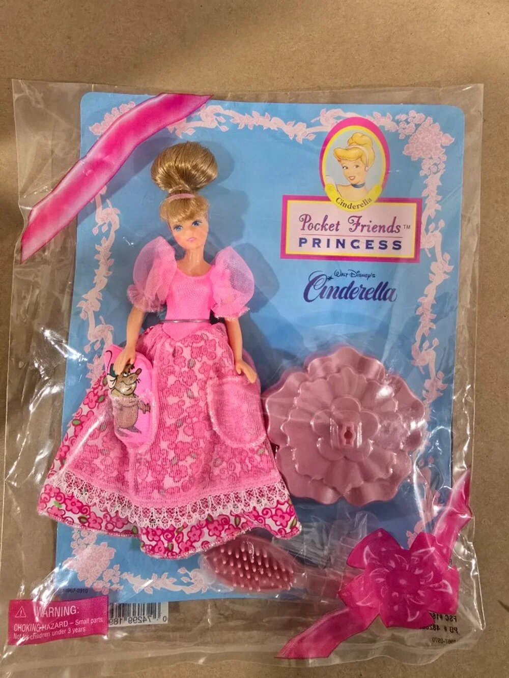 Vintage 1997 Mattel Pocket Friends PRINCESS CINDERELLA , BELLE & SNOW WHITE